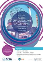 Programme APIC/CEFIC Global GMP & Regulatory API Conference - Global ...